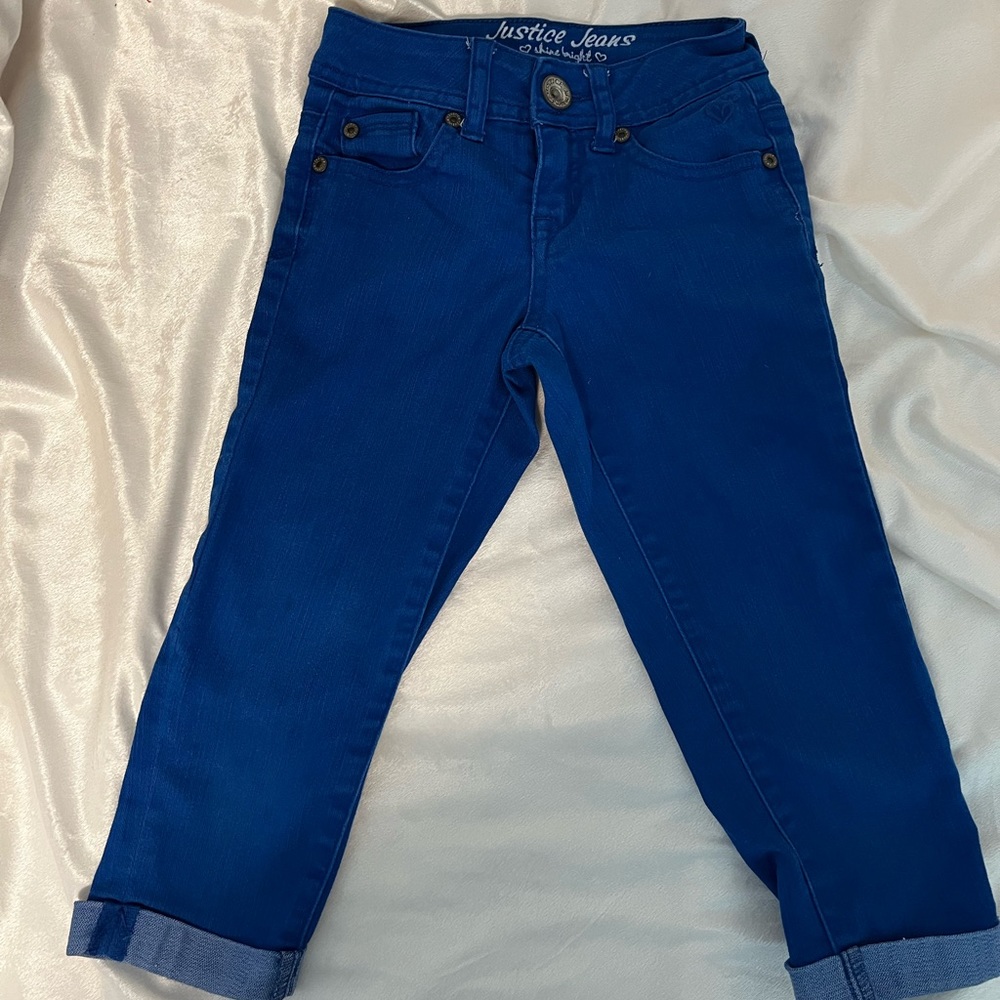 Justice jeans, bright blue